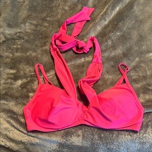 Vibrant Pink Halter Bikini Top size M